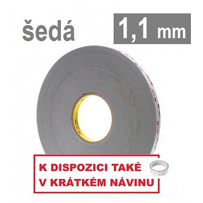 3M VHB™ 4941-P, tl. 1,1 mm; světle šedá oboustranně velmi silně lepicí akrylová páska 19mm x 33 m