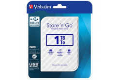 Verbatim externí pevný disk, Store N Go, 2.5", USB 3.0 (3.2 Gen 1), 1TB, 53206, bílý