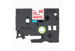Kompatibilní páska s Brother TZ-FX222 / TZe-FX222, 9mm x 8m, flexi, červený tisk / bílý po