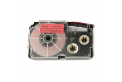 Casio XR-12FRD , 12mm x 8m, černý tisk / signální červený podklad, kompatibilní páska