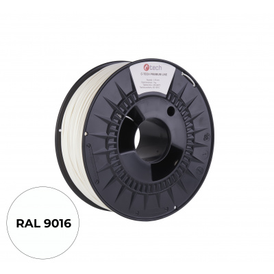 C-Tech 3DF-P-PETG1.75-9016 3D filament, PREMIUM LINE, PETG, dopravní bílá, RAL9016, 1,75mm, 1kg