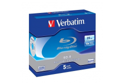 VERBATIM BD-R SL(5-pack)Blu-Ray/Jewel/6x/25GB