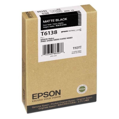 Epson T613800 matně černá (matte black) originální cartridge