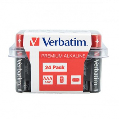 Baterie alkalická, AAA-LR03 Micro, AAA, 1.5V, Verbatim, krabička, 24-pack, 49504