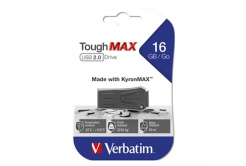 Verbatim USB flash disk, USB 2.0, 16GB, ToughMAX, černý, 49330, USB A, kompozitní materiál KyronMAX(tm)