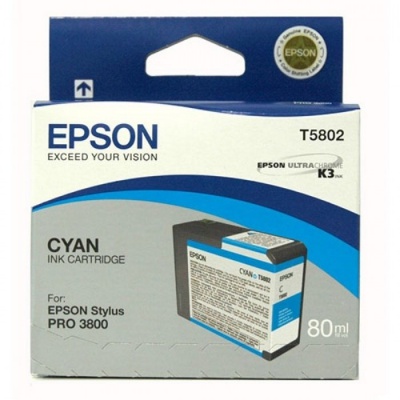 Epson T5802 azurová (cyan) originální cartridge