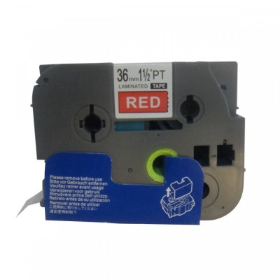 Kompatibilní páska s Brother TZ-465 / TZe-465, 36mm x 8m, bílý tisk / červený podklad
