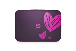 Obal na notebook 15,6", Spectrum Hearts, fialový z polyuretanu, HP, DOPRODEJ