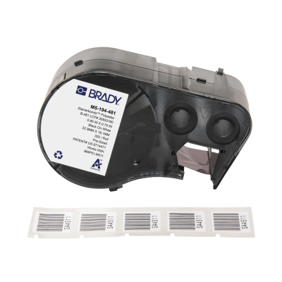 Brady M5-194-481 / 170886, 22.86 mm, Polyester, černý tisk / bílý podklad