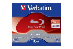 Verbatim BD-RE DL, jewel box, 43760, 2x, 5 ks, pro archivaci dat
