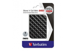 SSD Externí Verbatim Store N Go Mini, 53236, 512GB, černý, USB-A/Micro-B, obsahuje adaptér USB-A na USB-C(TM), USB-C