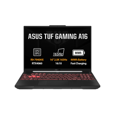 ASUS TUF Gaming F16/FA607PV-RL120/R9-7940HX/16"/WUXGA/32GB/1TB SSD/RTX 4060/bez OS/Gray/2R
