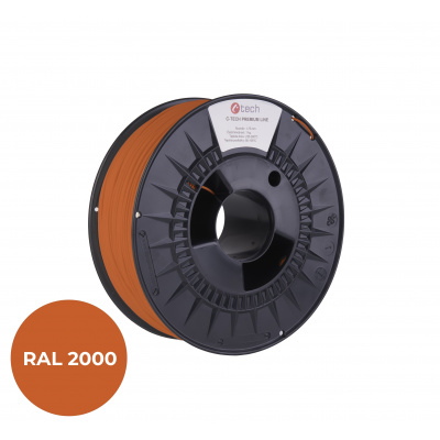 C-Tech 3DF-P-PETG1.75-2000 3D filament, PREMIUM LINE, PETG, žlutooranžová, RAL2000, 1,75mm, 1kg