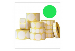 Samolepicí etikety kulaté 35 mm, 1000 ks, světle zelené papírové pro TTR, role