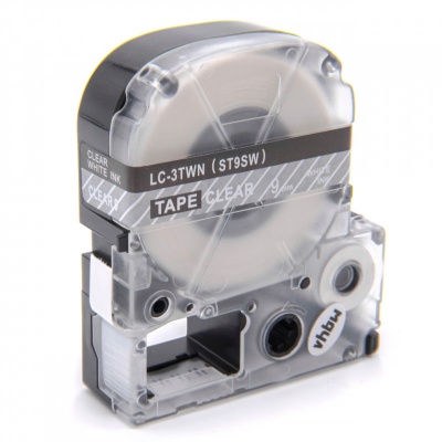 Epson LC-ST9SW, 9mm x 8m, bílý tisk / průhledný podklad, kompatibilní páska