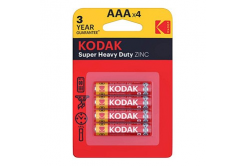 Baterie jednorázová zinkochloridová, tužková, AAA, 1.5V, Kodak, blistr, 4-pack, KOD-R3, Extra Heavy Duty