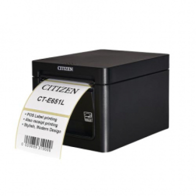 Citizen CT-E651L CTE651XNEBXL pokladní tiskárna, 8 dots/mm (203 dpi), cutter, USB, black