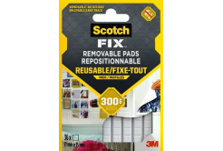 3M Scotch-FIX Snímatelné polštářky, lepící plastelína ve čtverečcích, platíčko 6 cm x 9 cm
