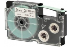 Casio XR-9X1, 9mm x 8m, černý tisk/průhledný podklad, originální páska