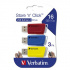Verbatim 49306 Store N Click, USB flask disk, USB A 3.0, 16GB, s výsuvným konektorem, mix barev, 3ks