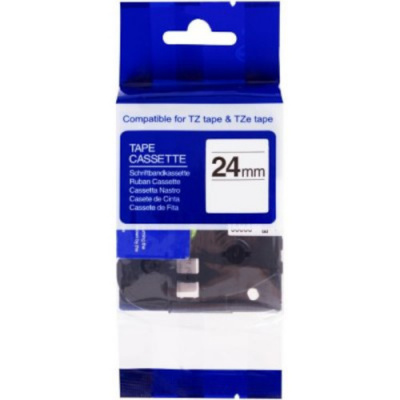 Kompatibilní páska s Brother TZ-NFX251/TZe-NFX251, 24mm x 5m, flexi, nylon, černý tisk/bílý podklad