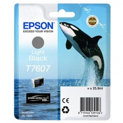 Epson T7607 T76074010 světle černá (light black) originální cartridge