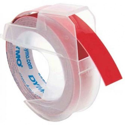 Dymo S0898150 520102, 9mm x 3m, bílý tisk/červený podklad, originální páska