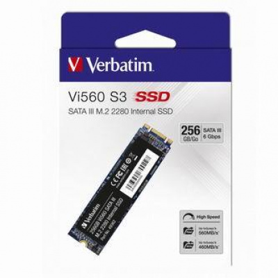 SSD Interní Verbatim Vi560, 49362, 256GB, černý, 560 MB/s-R, SATA III, 460 MB/s-W
