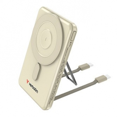 Verbatim, Power banka Charge ,n, Go se dvěma kabely, 5V, nabíjení telefonu, 32253, 5 000mAh, magnetické připevnění, zlatá