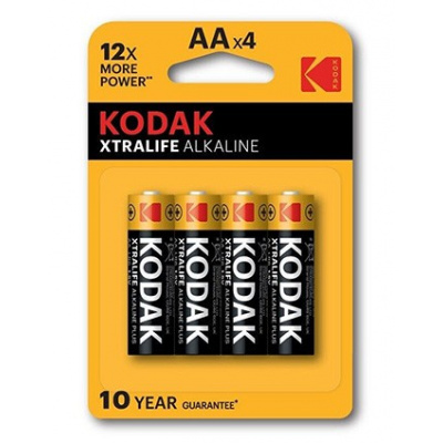 Baterie jednorázová alkalická, tužková, AA, 1.5V, Kodak, blistr, 4-pack, KOD-LR6XT, Alkaline XTRALIFE