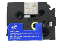 Kompatibilní páska s Brother TZ-MQ934/TZe-MQ934, 12mm x 5m, zlatý tisk / saténový stříbrný podklad