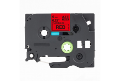 Kompatibilní páska s Brother TZ-FX411 / TZe-FX411, 6mm x 8m, flexi, černý tisk / červený p