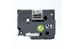 Kompatibilní páska s Brother TZ-365 / TZe-365, 36mm x 8m, bílý tisk / černý podklad