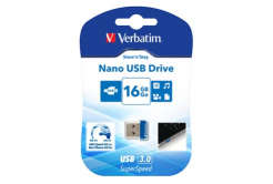 Verbatim USB flash disk, USB 3.0, 16GB, Nano, Store N Stay, modrý, 98709, USB A