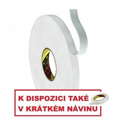 3M 9508W Montážní pěnová oboustranná páska, bílá 12 mm x 3 m