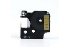 Kompatibilní páska s Dymo 53723, 24mm x 7m, černý tisk / zlatý podklad