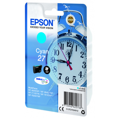 Epson 27 C13T27024022 azurová (cyan) originální cartridge