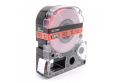 Epson LC-SC12RW, 12mm x 8m, černý tisk / červený podklad, kompatibilní páska