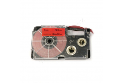 Casio XR-9FRD , 9mm x 8m, černý tisk / signální červený podklad, kompatibilní páska