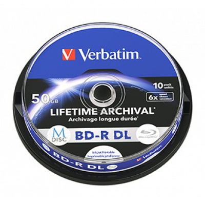 Verbatim BD-R DL, 50 GB, LIFETIME ARCHIVAL, spindle, 43847, 6x, 10 ks, pro archivaci dat