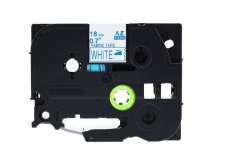 Kompatibilní páska s Brother TZe-FA4, 18mm x 3m, modrý tisk / bílý podklad, zažehlovací