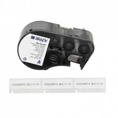 Brady M4-124-490 / 170775, 12.70 mm, Polyester, černý tisk / bílý podklad