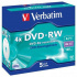Verbatim 43285 DVD-RW Matt Silver, 5-pack Jewel box, 4.7GB, 4x, 12cm, bez možnosti potisku