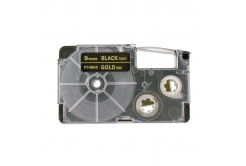 Kompatibilní páska s Casio XR-9BKG 9mm x 8m zlatý tisk / černý podklad