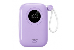 Powerton ENERGY PASTEL EDITION Powerbanka 10000mAh, 2x USB-C, 22.5W, integrované kabely, fialová