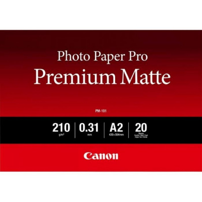 Canon PM-101 8657B017 Photo Paper Premium Matte, foto papír, hladký, matný, bílý, A2, 16.54 x 23.39", 210 g/m2, 20 ks