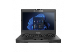 Getac S410 rugged notebook with 14" touchscreen, Intel Core i5, 16GB RAM, 256GB SSD, 5G, GPS, Wi-Fi 6E, and Windows 11 Pro. Designed for high performance in adverse conditions with military-grade durability.