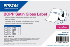 Epson C33S045701 BOPP Satin Gloss, pro ColorWorks, 220mmx750m, polypropylen, bílé samolepicí etikety