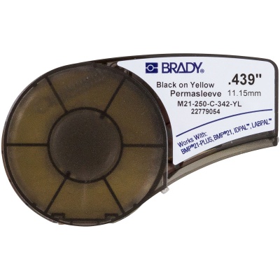 Brady M21-250-C-342-YL / 139752, PermaSleeve Heat-shrink Polyolefin Sleeve, 11.15 mm x 2.10 m