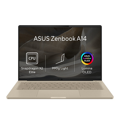 ASUS Zenbook A14/UX3407NA-OLED267XZ/SD-X2E-88-100/14"/WUXGA/32GB/1TB/Adreno/W11P/Gold/2R